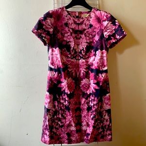 MICHAEL Michael Kors Kew Garden Floral Shift Dress - Pink/Black